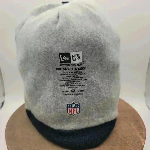 New Era New England Patriots NFL Football Pom Knit Beanie Hat FLEECE LINED. - Picture 6 of 8